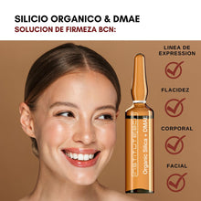 Silicio Organico y DMAE serum en ampolla para combatir flacidez de cuerpo y rostro, Producto de mesoterapia facial y/o corporal usado como Microneedling Serum, disponible en mesoterapiaestetica.com