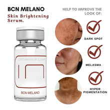 Tópico en la cara o el cuerpo BCN Melano, cóctel con vitamina C, Glutha600, ácido glicólico, kójico y cítrico.  tilice BCN MELANO o para tratar las manchas oscuras,  el color desigual de la piel, las manchas negras o el melasma.