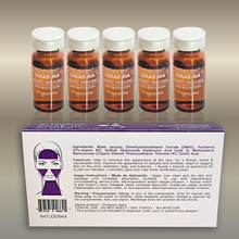 Tratamiento tensor con DMAE caja de 5 viales de 10 ml informacion de la caja