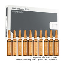 Sérum de Ácido Salicílico, solución purificante y clarificante para combatir el acné, puntos negros, exceso de grasa, 10 ampollas de 2 ml, elaborado en España por Institute BCN